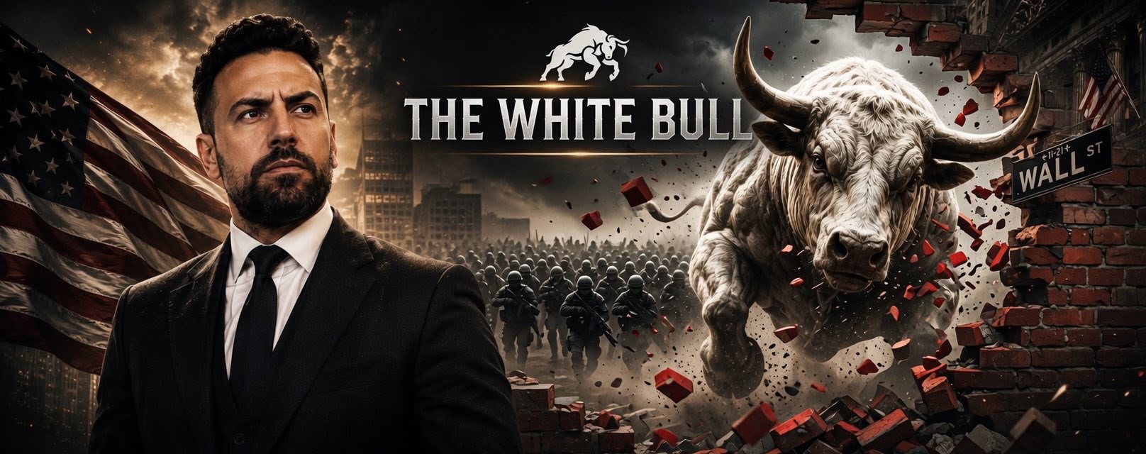 The White Bull — David Gokhshtein and the White Bull charging through Wall Street