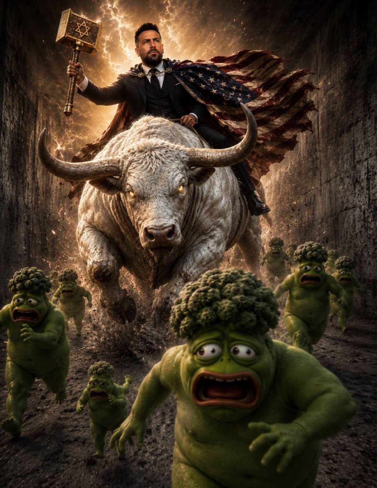 The White Bull charging